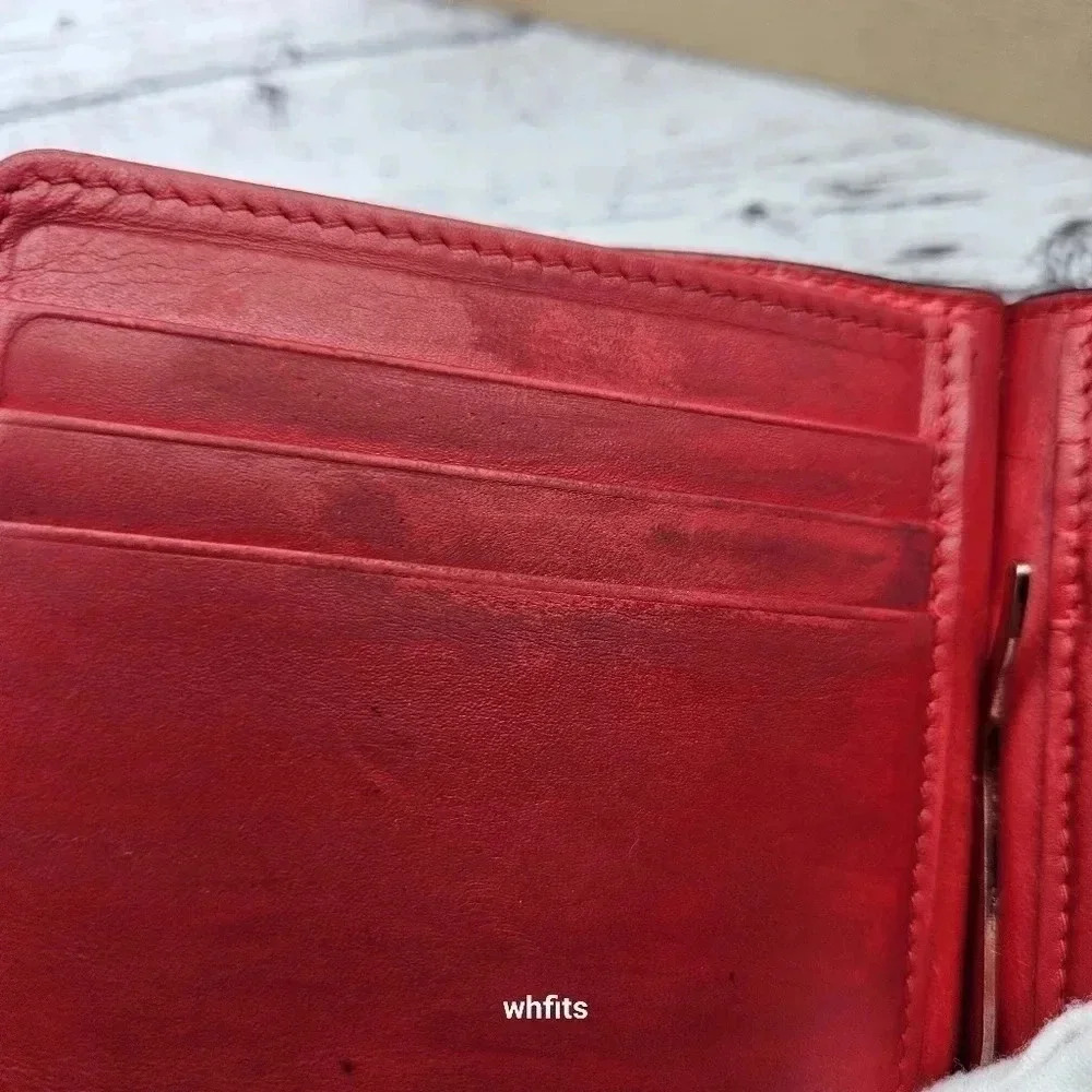 Christian Louboutin Bifold Money Clip Wallet Blue White Leather Studs with Box - Picture 4 of 8